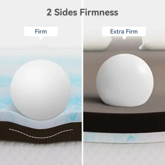 Dyonery Extra Firm Mattress Topper Twin Size 3 Inch, Pain Relieving Foam Bed Topper, Gel Memory Foam&High-Density Foam Mattress Pad image {1}