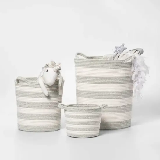 Striped Coiled Kids' Rope Basket - Pillowfort&trade; image {3}