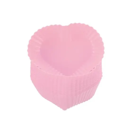 Unique Bargains Silicone Heat Resistant Cupcake Liners Heart Shape Baking Cups 18 Pcs image {8}