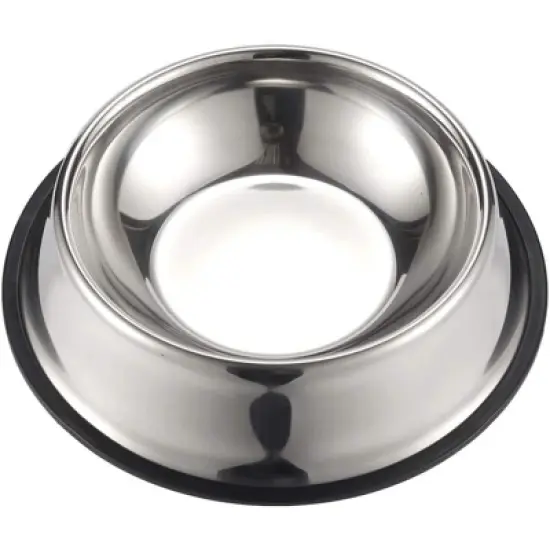 Juvale Stainless Steel Dog Bowls - Set of 2 Large Pet Food and Water Dish Bowls, Ideal for Large Dogs - Silver, 10 In Diameter image {3}