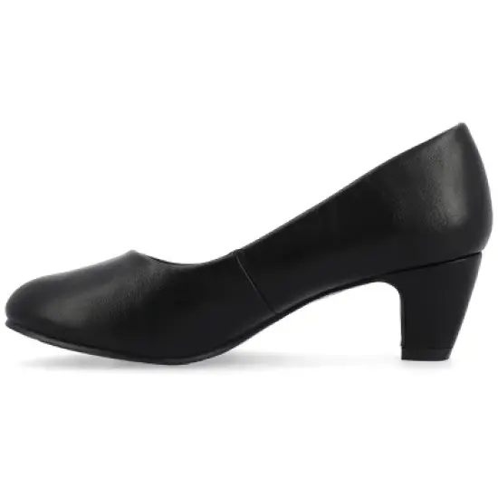 Journee Collection Womens Luu-m Comfort Insole Round Toe Low Block Heel Pumps image {1}
