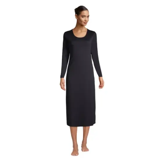 Lands' End Women's Supima Cotton Long Sleeve Midcalf Nightgown image {9}