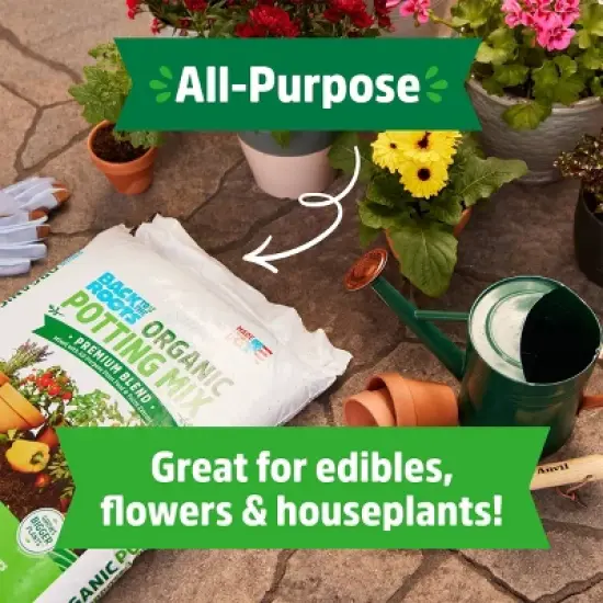 Back to the Roots 25.7qt Organic Potting Mix Premium Blend All Purpose: Soil for Flowers & House Plants, Peat-Free image {4}