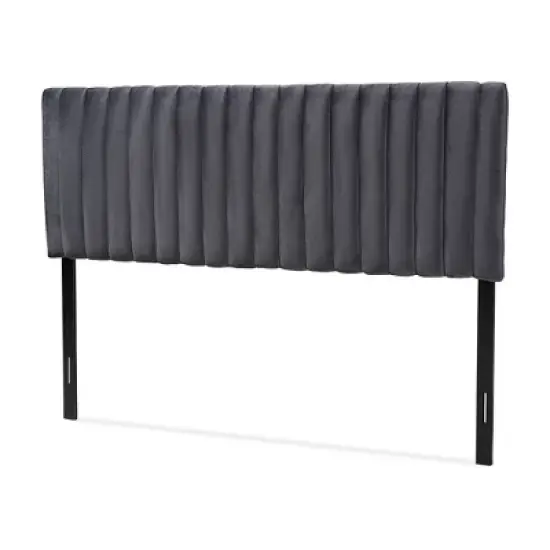 Emile Velvet Fabric Upholstered and Wood Headboard - Baxton Studio image {3}