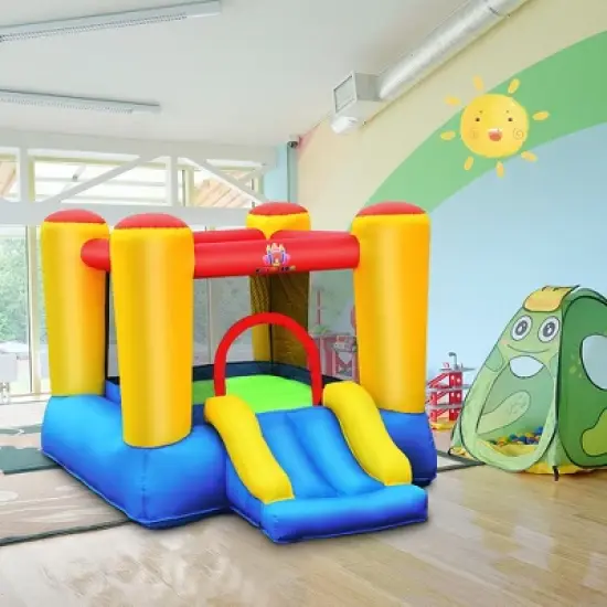 Costway Inflatable Bouncer Kids Slide Bounce House for Indoor Outdoor with 550W Blower image {1}