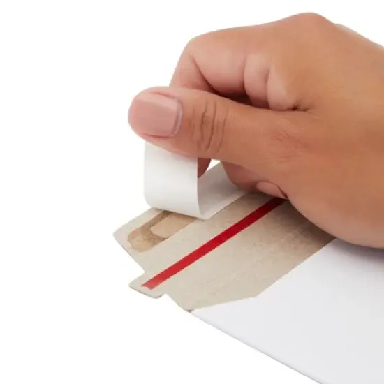 Juvale 100 Pack 6x6 Rigid Mailers - 450 GSM Thick Self Sealing Stay Flat Cardboard Envelopes for Mailing CDs, DVDs (White) image {4}