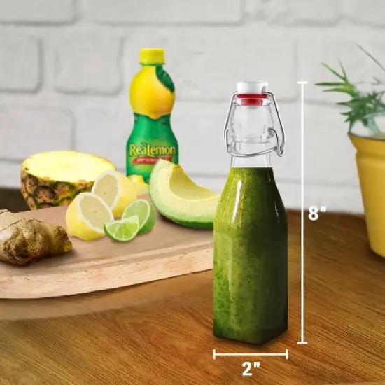 Nevlers Glass Swing Drinking Bottles - Airtight Seals 8.5oz (12pk) image {2}