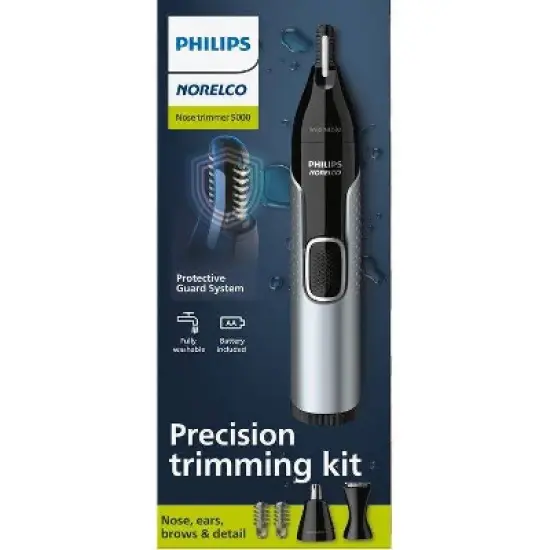 Philips Norelco Series 5000 Men's Nose/Ear/Eyebrows Electric Trimmer - NT5600/62 image {9}