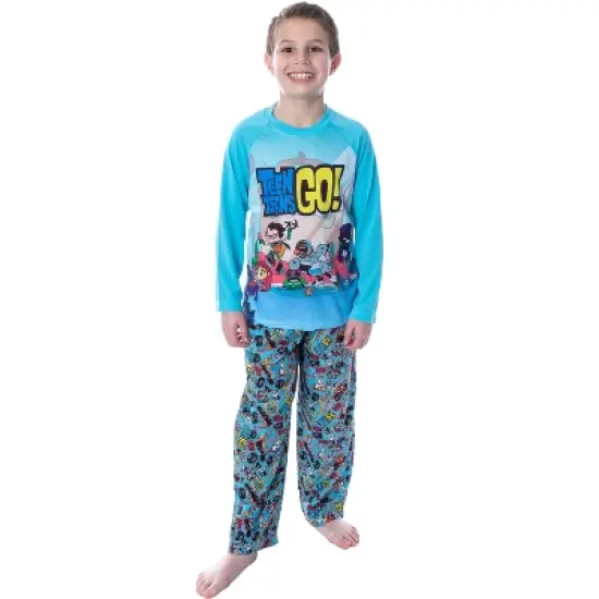 DC Comics Boy's Teen Titans Go! Chill 2-Piece Raglan And Pants Pajamas Set image {4}