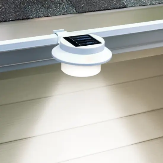 Collections Etc White Clip-on Gutter Solar Security Light 4.75 X 4.75 X 2.5 image {1}