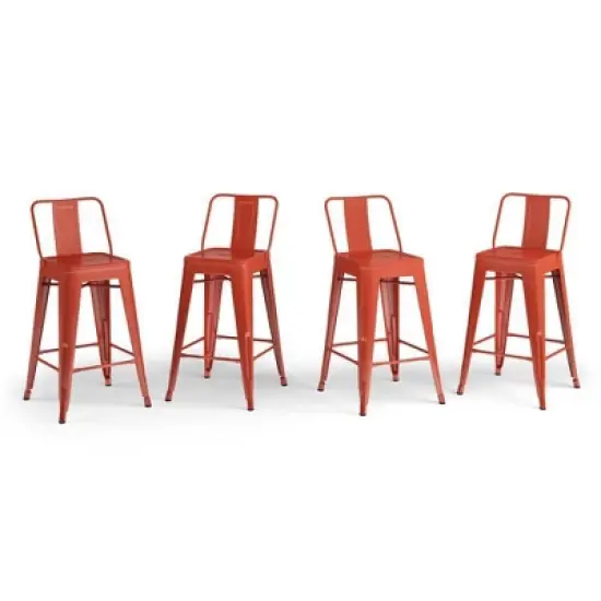 Set of 4 24" Josephine Metal Counter Height Barstools - WyndenHall image {12}