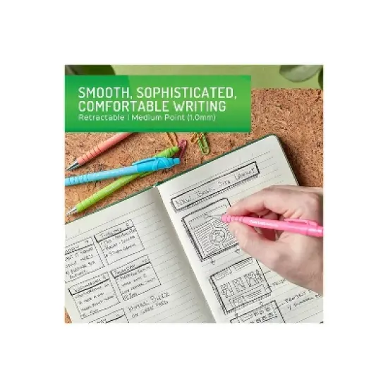 Paper Mate FlexGrip Ultra Retractable Ballpoint Pen Medium Point 1.0mm Black Ink Dozen (2204001) image {5}