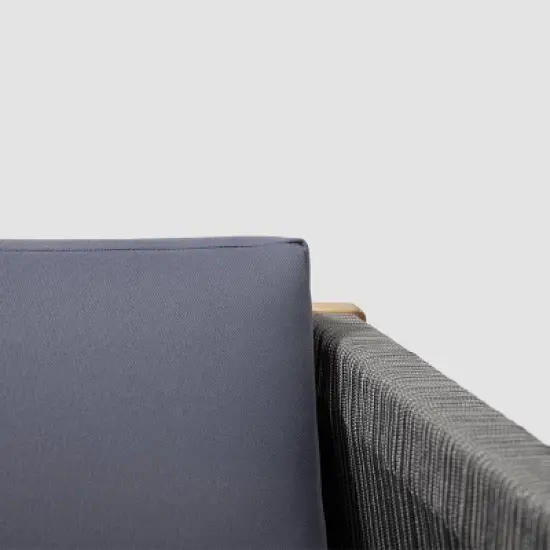 Laurel 4pc Acacia Wood Chat Set - Teak/Gray - Christopher Knight Home image {2}