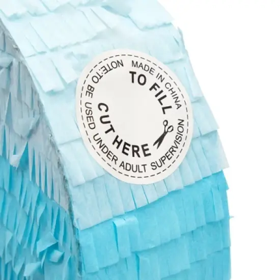 Blue Panda Number 3 Pull String Pinata for Boys 3rd Birthday Party Decorations, Ombre Blue, 16.5 x 11 In image {6}