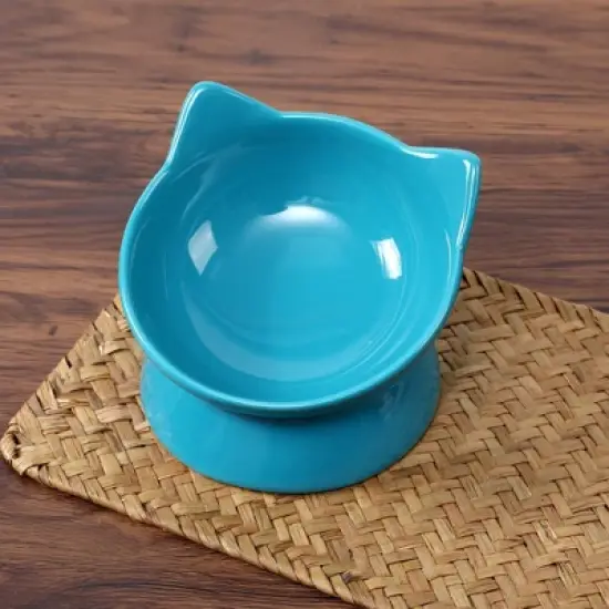 Park Life Designs 2c Oscar Tilt Cat Bowl - Blue image {2}