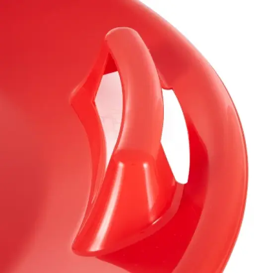 Slippery Racer Heavy-Duty Cold Resistant Downhill Pro Adults and Kids Plastic Outdoor Winter Saucer Disc Snow Sled with Handles, Red, 4 Pack image {4}