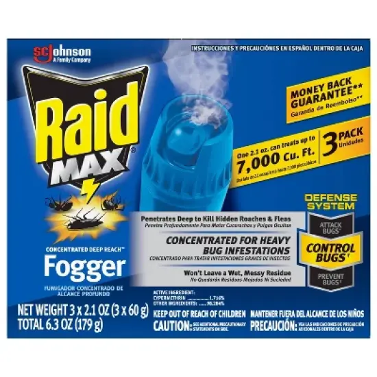 Raid Max Concentrated Deep Reach Fogger - 2.1oz/3cans image {3}