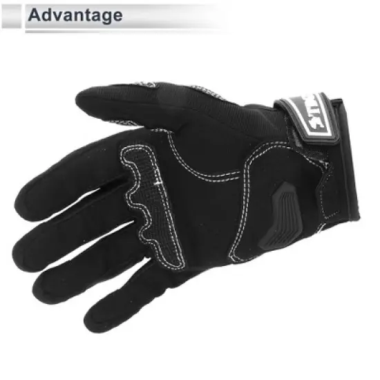 Unique Bargains 1 Pair Motorcycle Glove Spring Summer Breathable Smartphone Touch Nylon image {3}