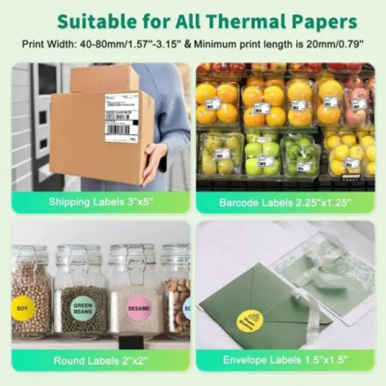 JADENS Thermal Shipping Label Printer  328BT WHITE image {4}