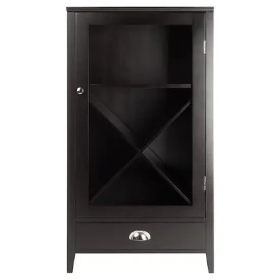 X-Panel Modular Bordeaux Wine Cabinet Wood/Black Espresso - Winsome image {1}