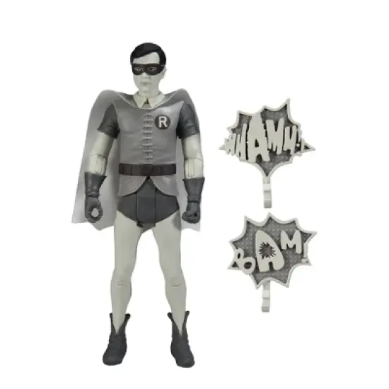 McFarlane Toys DC Retro Batman 66 6" Figure - Robin (Black and White TV Variant) image {2}