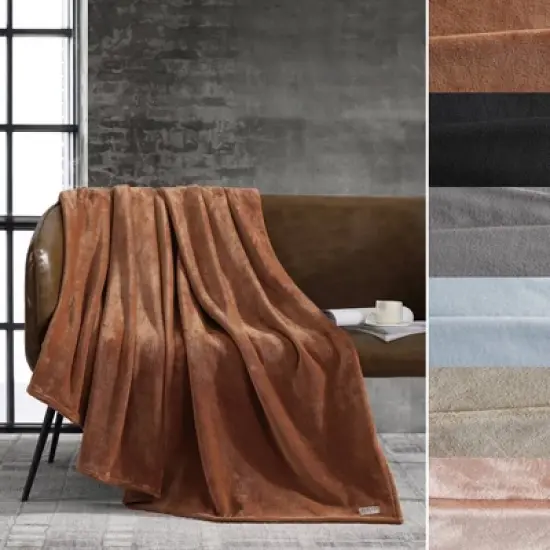 Kenneth Cole Reaction Plush Fleece Blanket (Solid-Black)-Twin image {4}