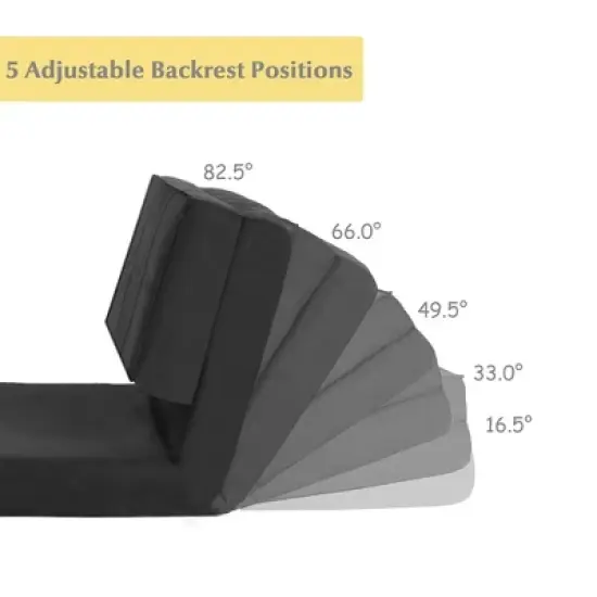 Costway Convertible Fold Down Chair Flip Out Lounger Sleeper Bed Couch Black image {6}