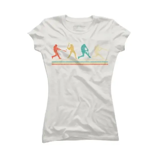 Junior's Design By Humans Vintage Distressed Baseball Swing By LuckyCharm99 T-Shirt image {9}