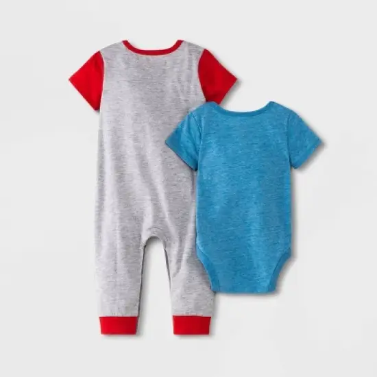 Baby Boys' 2pk Sesame Street Romper Set - Heather Gray image {2}