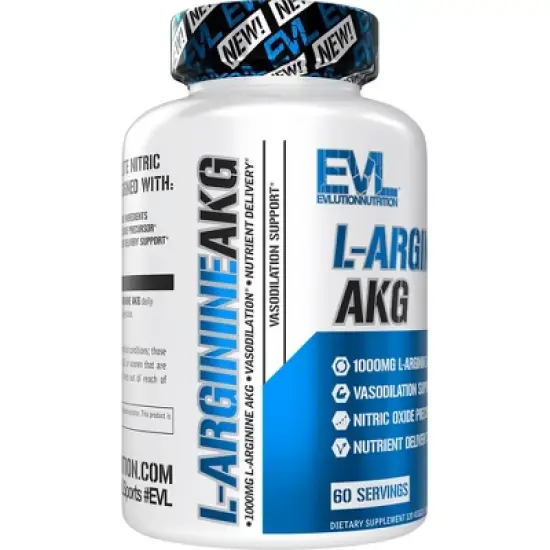 Evlution Nutrition L-Arginine AKG - Vasoldilation Support - 60 Servings image {3}