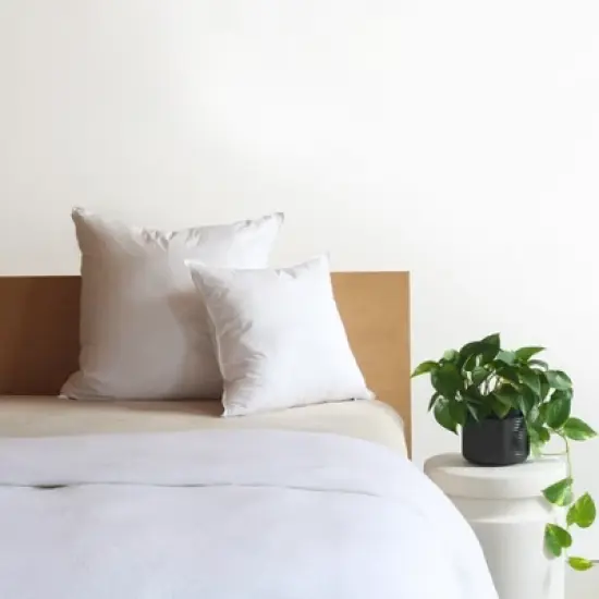 20" x 20" Down Alternative White Square Pillow Insert | BOKSER HOME image {3}