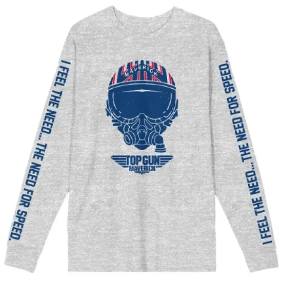 Top Gun Maverick Helmet Need For Speed Men's Athletic Heather Long Sleeve Shirt image {5}