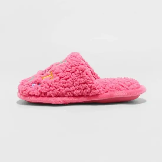 Kids' Holiday Oh What Fun! Scuff Slippers - Wondershop&trade; Pink image {1}