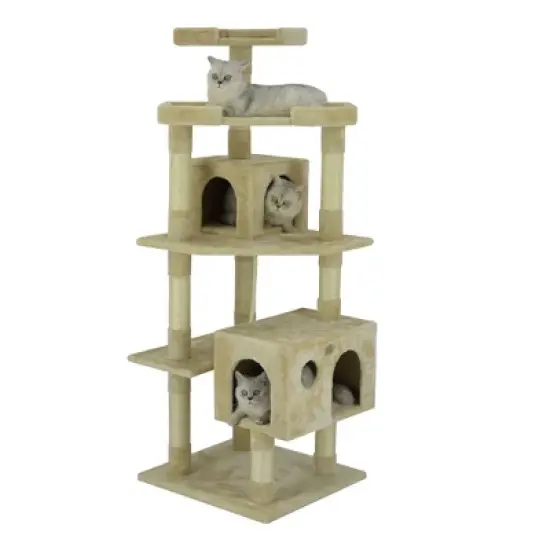 Go Pet Club 60" Cat Tree House with Sisal Scratching Posts F2020 image {1}