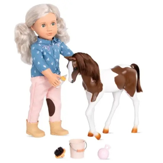 Our Generation 18" Equestrian Doll & Horse Set - Yanira with Foal image {2}