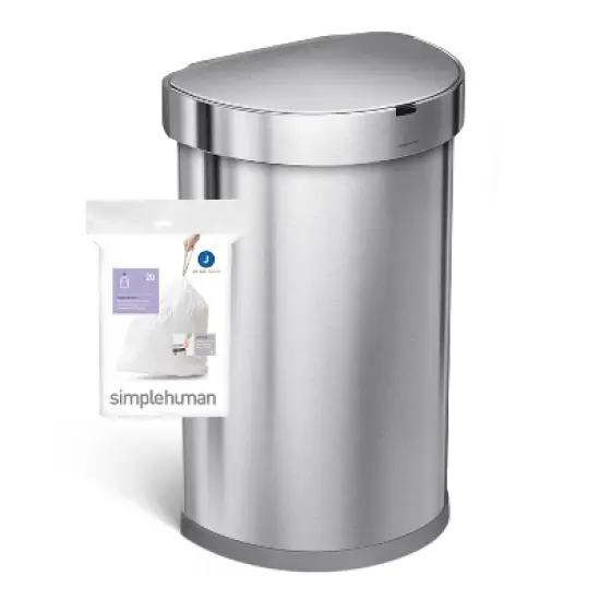simplehuman 30-45L Code J Custom Fit Kitchen Trash Bag Liners 3 Quick-Dispense Packs - 60ct: Plastic, Drawstring, White image {4}