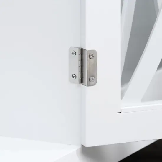 HOMCOM Sideboard, Buffet Cabinet with Storage, Adjustable Shelves, Credenza with 3 Glass Doors for Living Room, Study, White image {5}