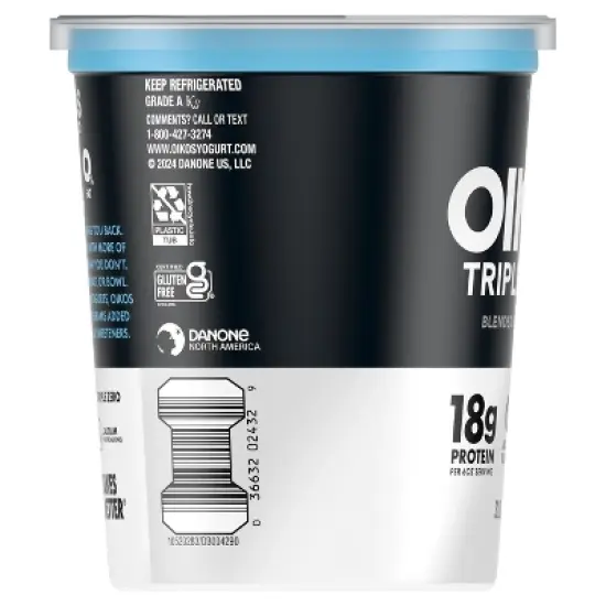 OIKOS Plain Greek Yogurt - 18g protein 32oz image {12}