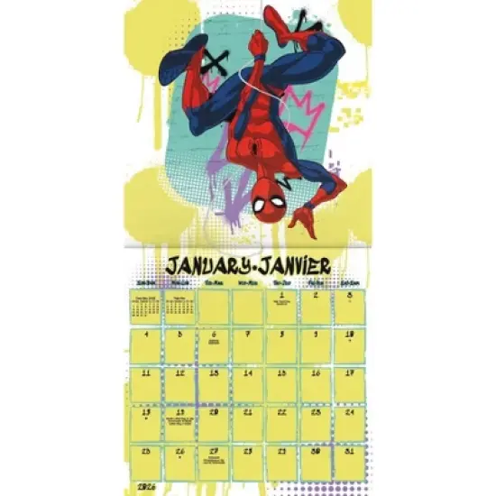 Marvel 2026 Spider-Man Bilingual French 12"x12" Wall Calendar image {1}