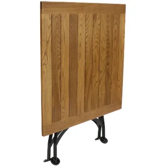 Sunnydaze Indoor/Outdoor Chestnut Wood Folding Bistro Dining Table and Chairs - Brown - 5pc image {5}