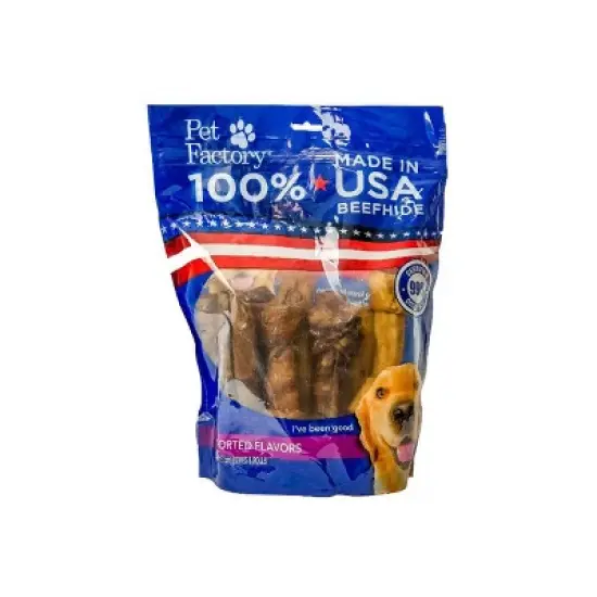 Pet Factory Made in USA Beefhide Assorted Bones & Rolls image {5}