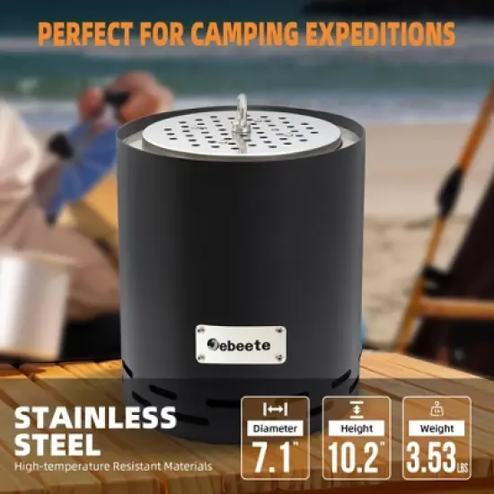 10" H Smokeless Tabletop Fire Pit, Portable Stainless Steel Outdoor Heater image {4}