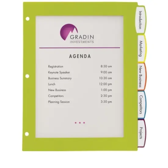 Avery Ultralast Big Tab Plastic Dividers for 3 Ring Binders, 5 Tab Set, Multicolor, 2 Sets (24900) image {2}