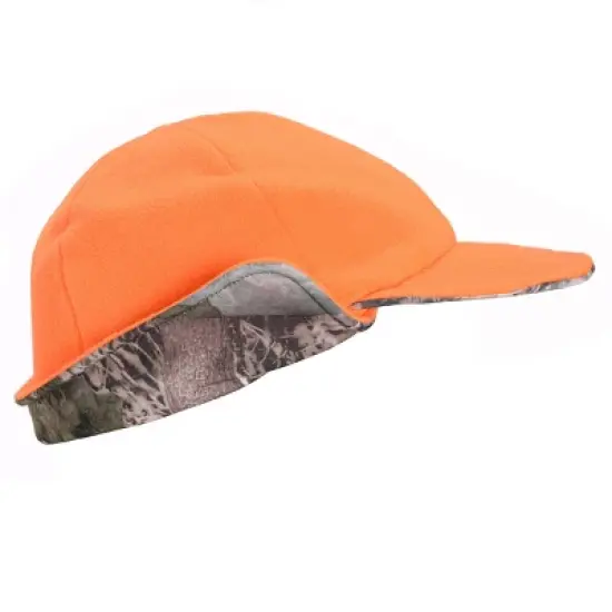 MUK LUKS Quietwear Unisex Reversible Spandex/Fleece Visor Cap, Adventure/Blaze, One Size Fits Most image {1}