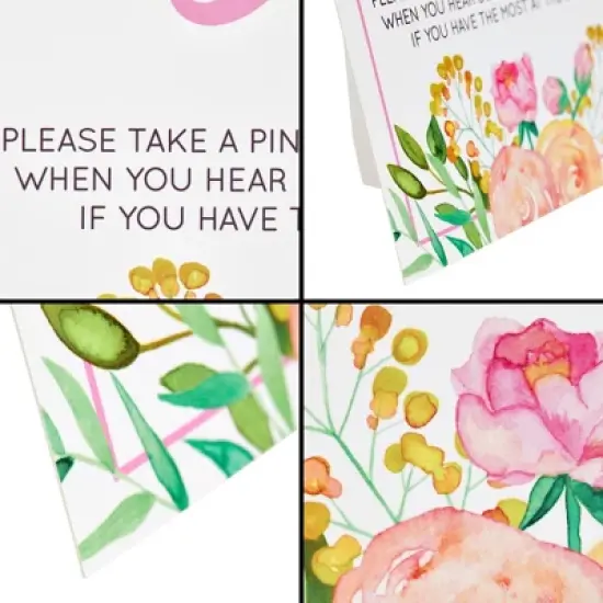 Sparkle and Bash Floral Baby Shower Clothespin Game For Girl, Don't Say Baby Theme with 60 Pink Clothes Pins and 8x10-Inch Sign image {4}