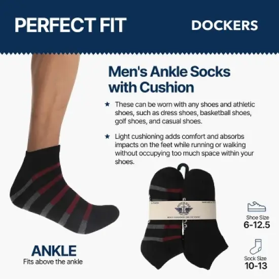 Dockers Men's Socks & Hosiery - 6-Pack Athletic Low-Cut Sport, Workout & Daily Socks for Men image {10}