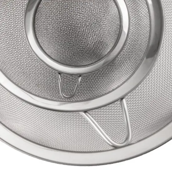 BergHOFF Essentials 18/8 Stainless Steel Fine Mesh Strainer, Long, Ergonomically Designed Handle, Dishwasher Safe image {3}