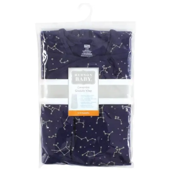 Hudson Baby Convertible Swaddle Sleep Sack, Navy Constellation image {1}