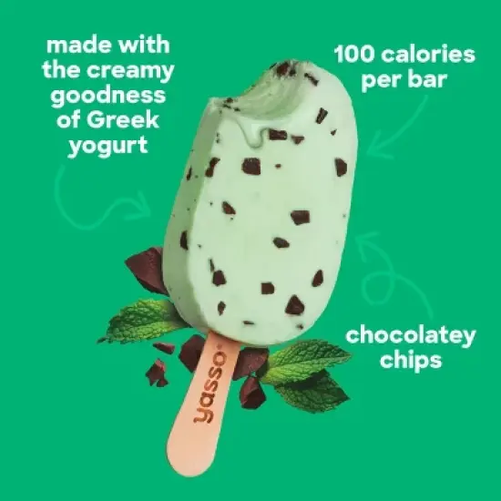 Yasso Frozen Greek Yogurt - Mint Chocolate Chip Bars - 4pk/14 fl oz image {4}