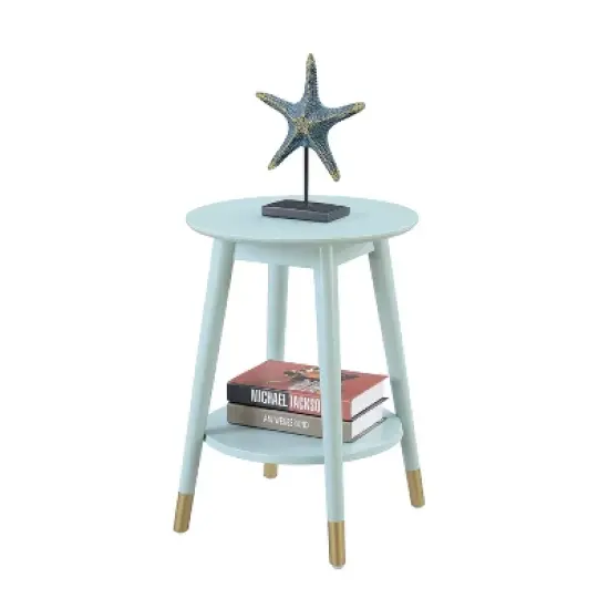 Wilson Mid-Century Modern Round End Table with Bottom Shelf - Breighton Home image {6}